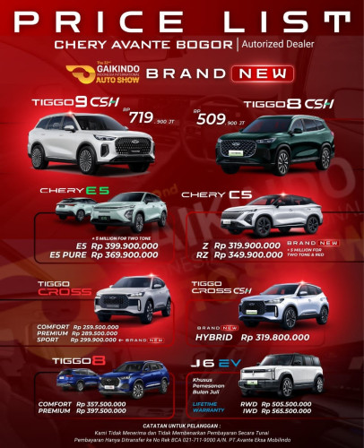 Pricelist Harga Chery wijayakusuma 2025
